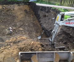 mini digger excavation